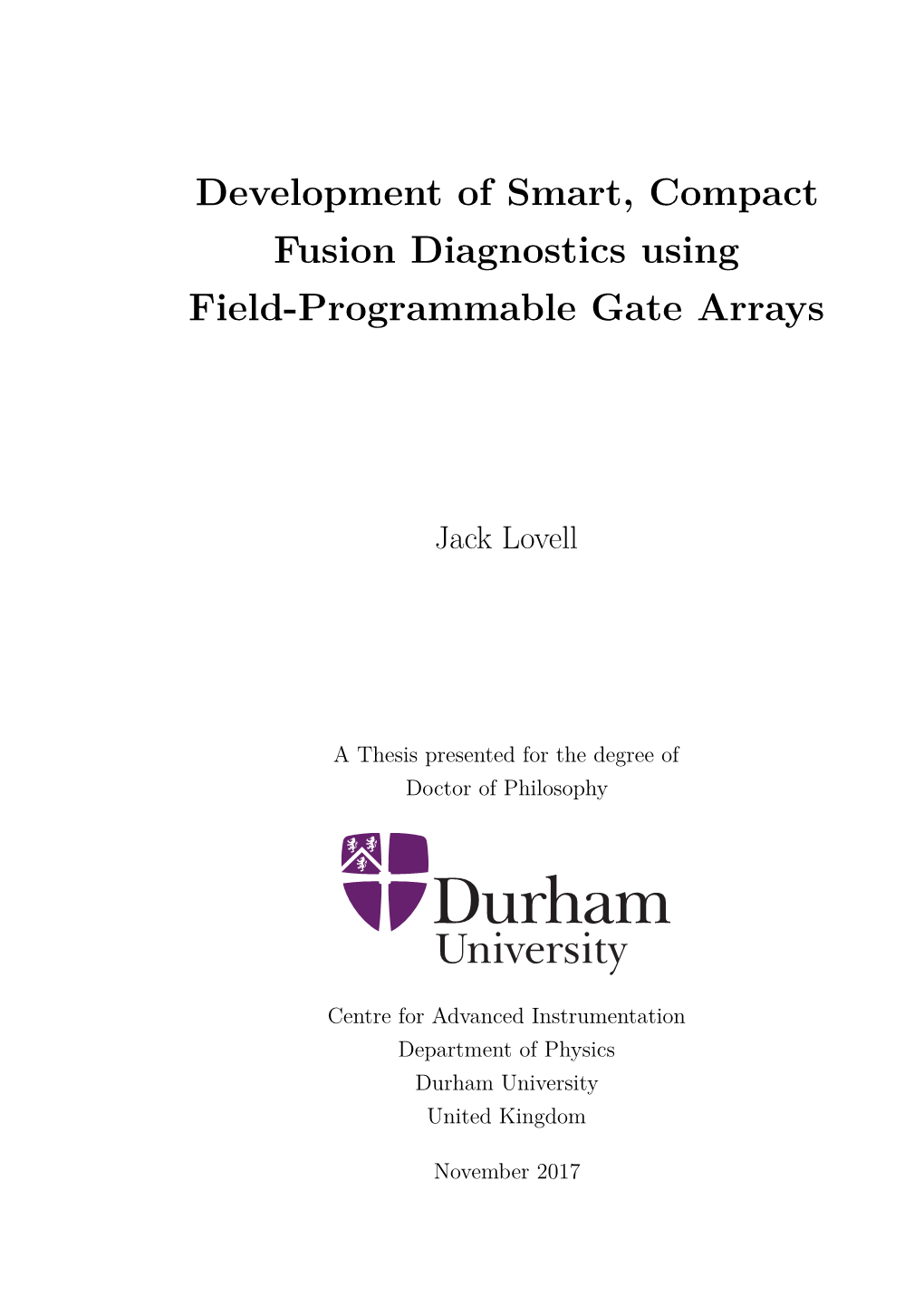 Development of Smart, Compact Fusion Diagnostics Using Field-Programmable Gate Arrays