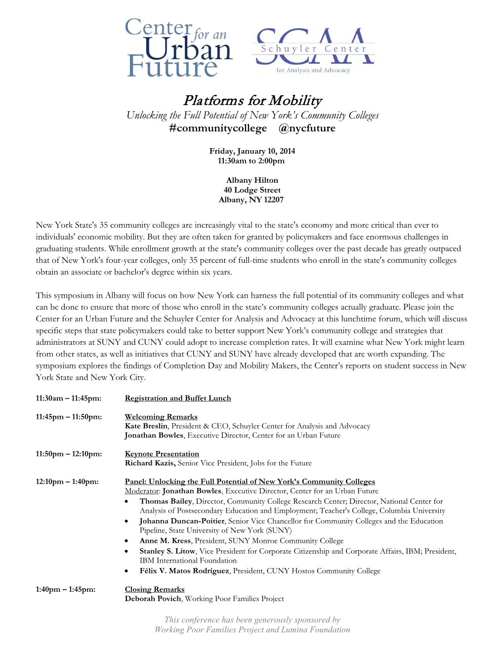 Platforms for Mobility Unlocking the Full Potential of New York’S Community Colleges #Communitycollege @Nycfuture