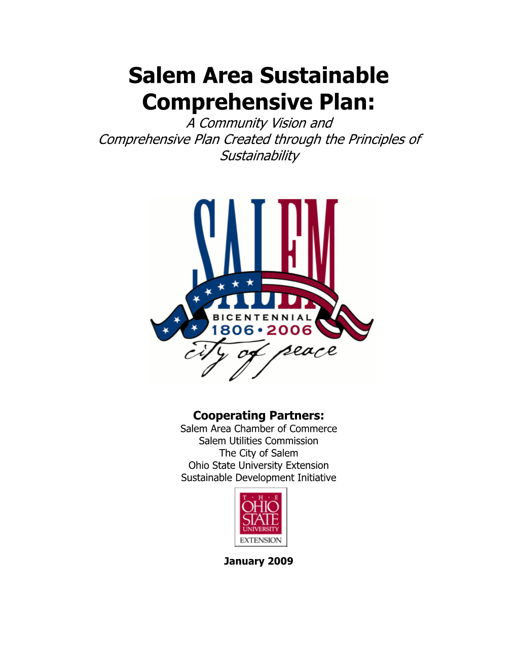 Salem Area Sustainable Comprehensive Plan: a Community Vision and Comprehensive Plan Created Through the Principles of Sustainability