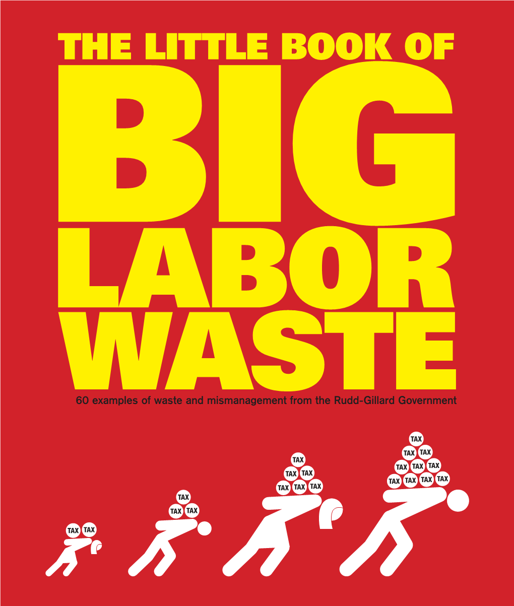 The Little Book of Big Labor Waste Gives Just 60 Examples of the Billions of Dollars Labor Has Wasted and Mismanaged