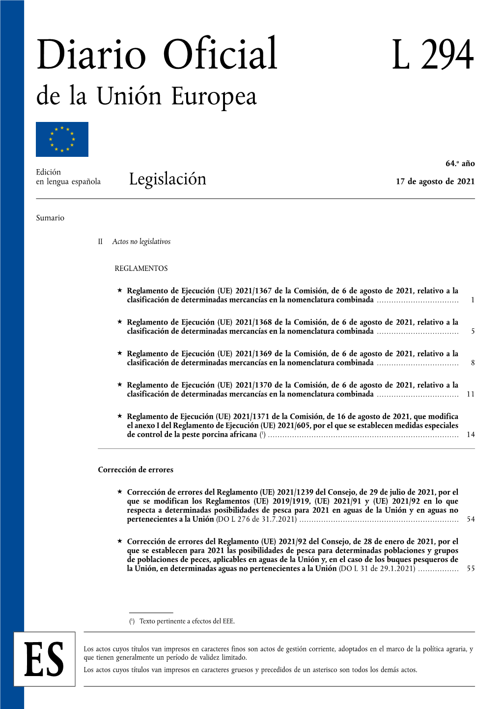 Diario Oficial L 294 De La Unión Europea