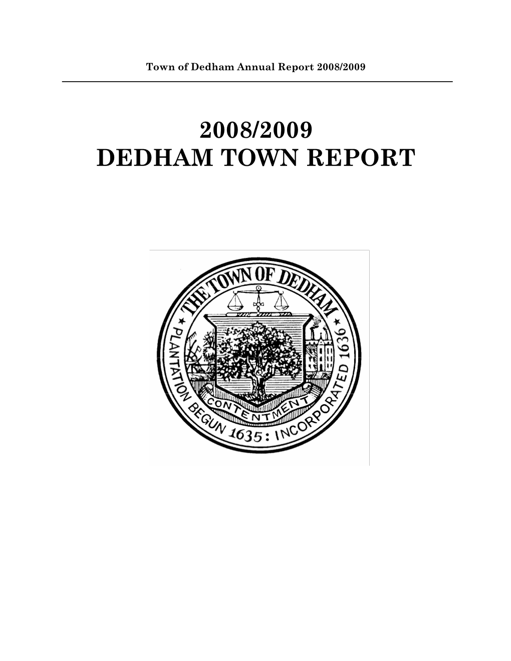 2008/2009 Dedham Town Report