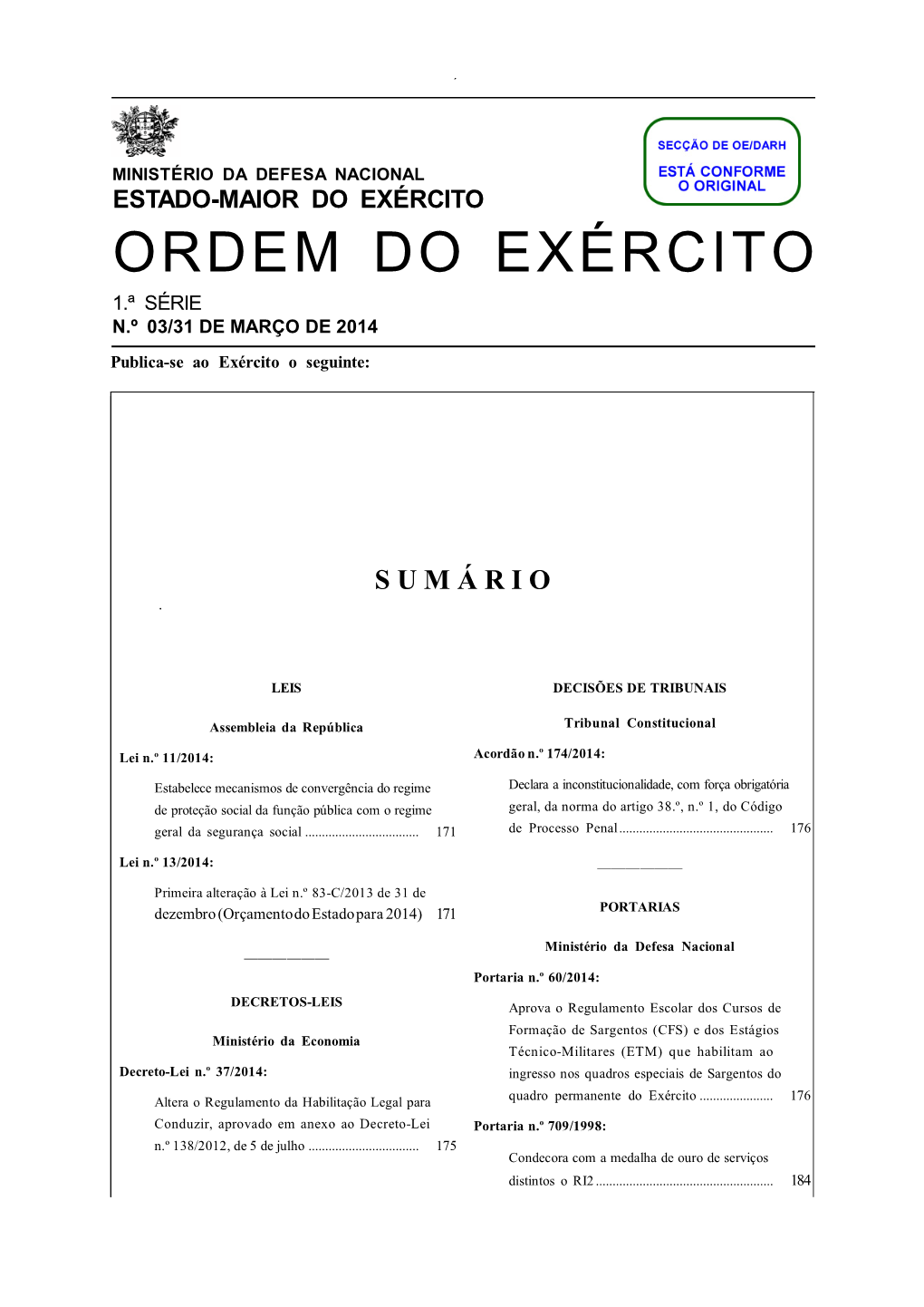 Ordem Do Exército N.º 03/2014 167