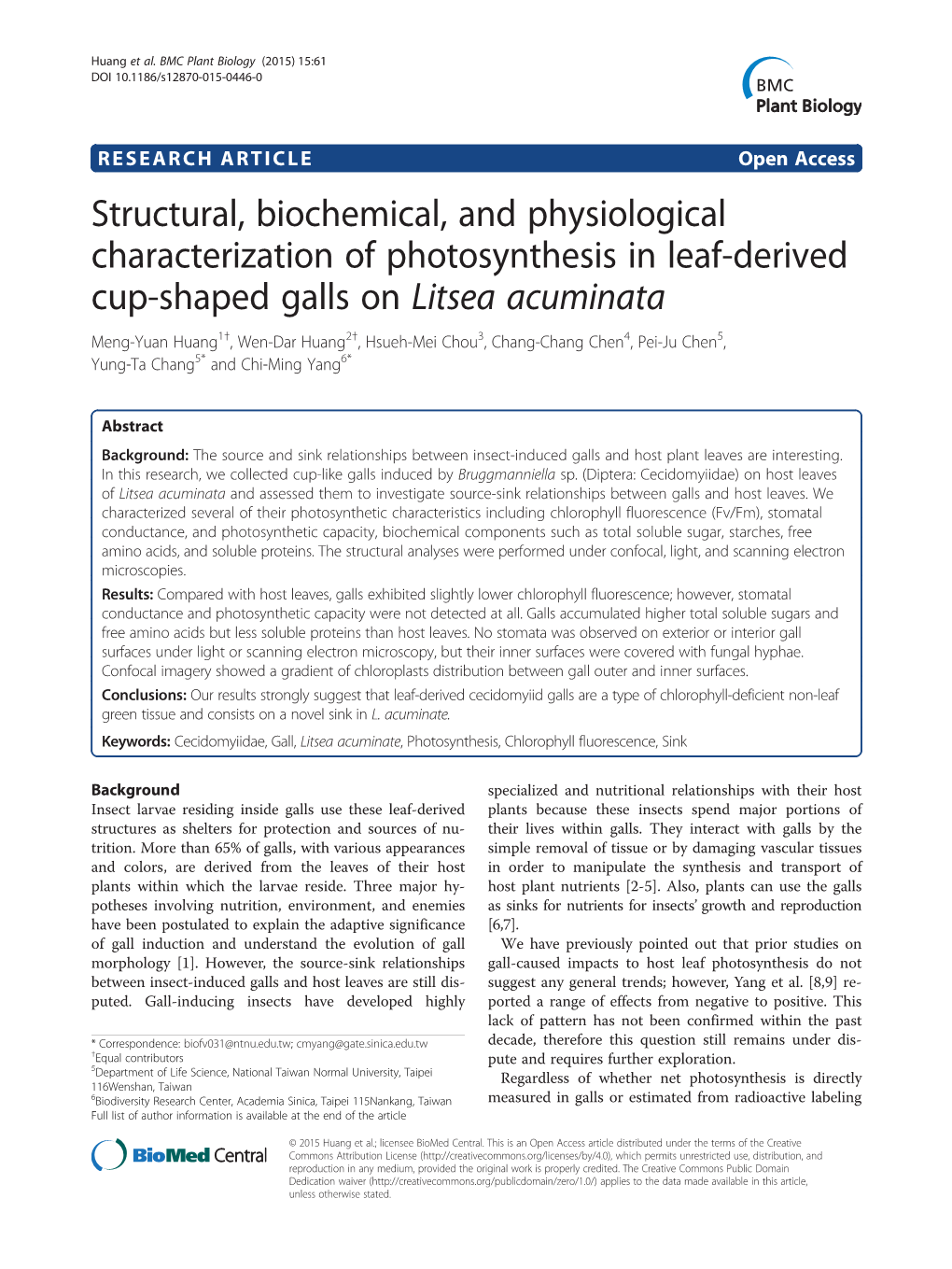 Structural, Biochemical, and Physiological Characterization Of