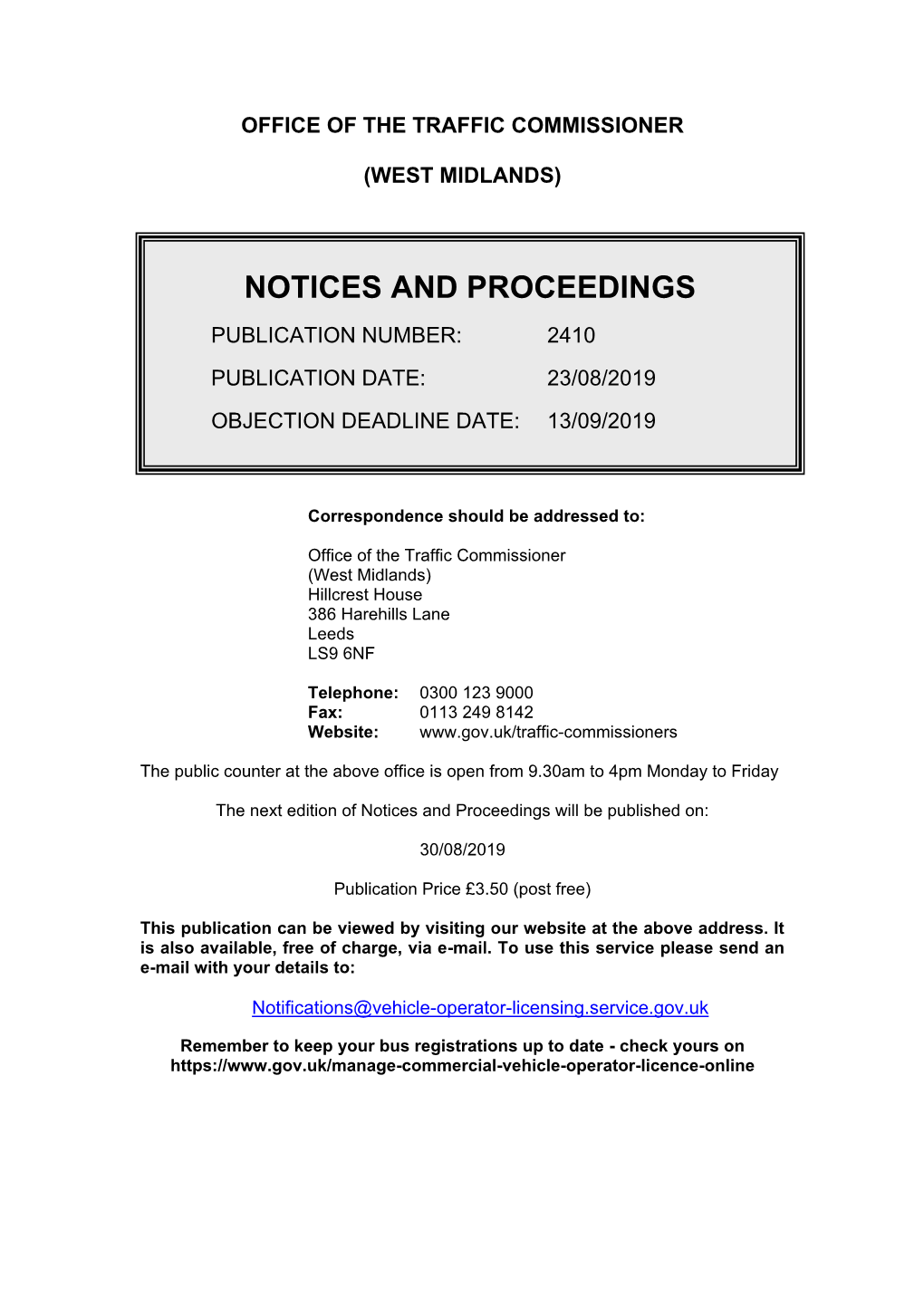 Notices and Proceedings 2410