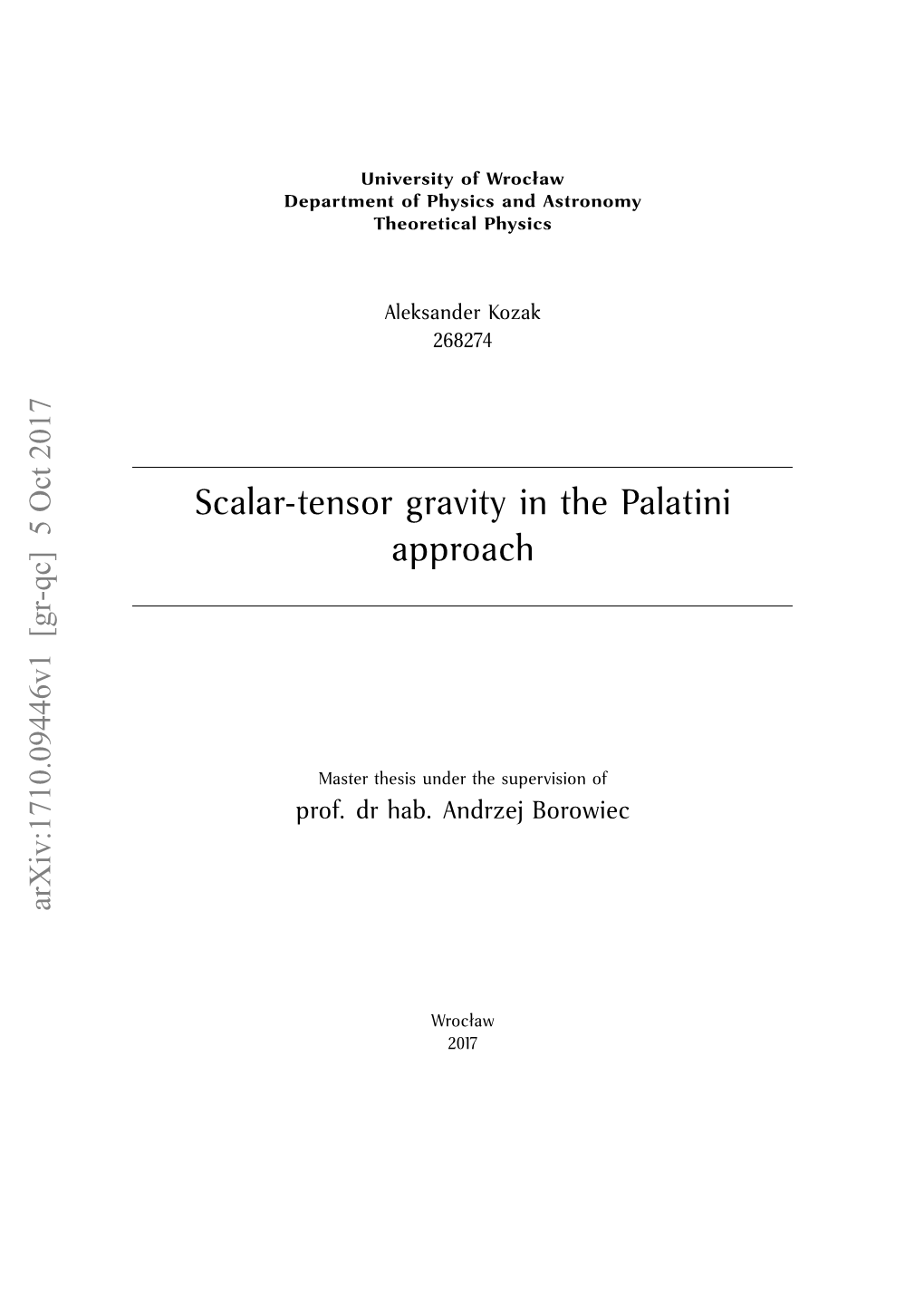 Scalar-Tensor Gravity in the Palatini Approach