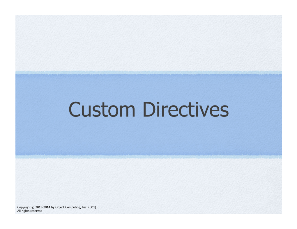 Custom Directives