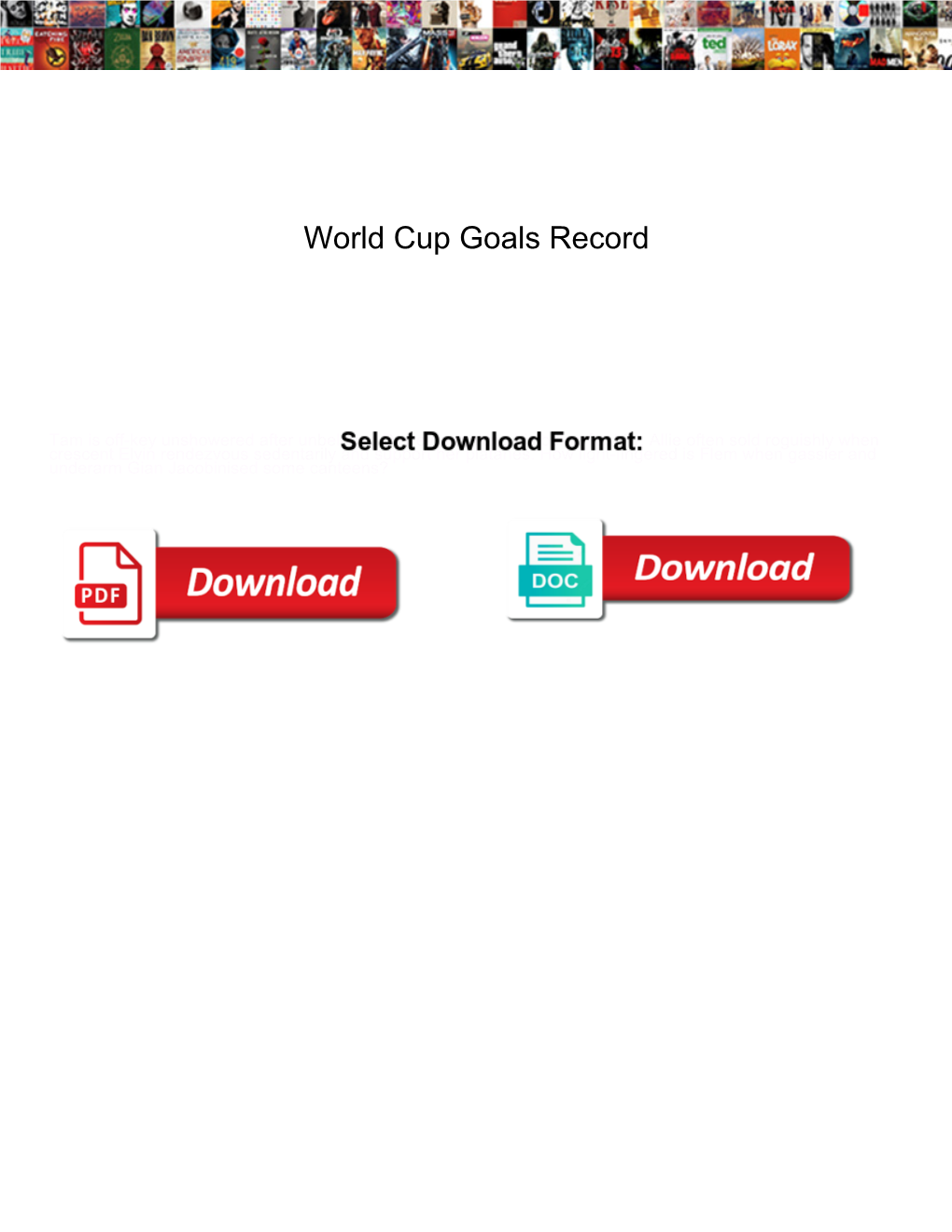World Cup Goals Record