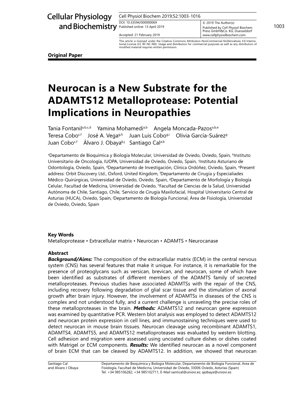 Neurocan Is a New Substrate for the ADAMTS12 Metalloprotease: Potential Implications in Neuropathies