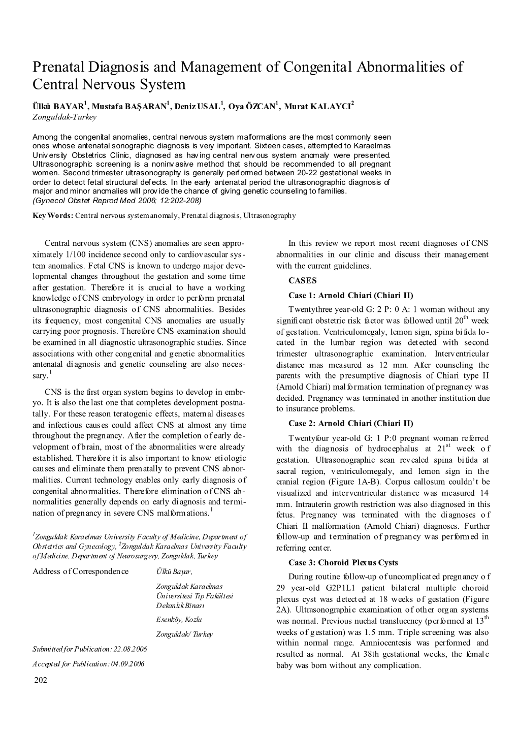 Prenatal Diagnosis and Management of Congenital Abnormalities of Central Nervous System