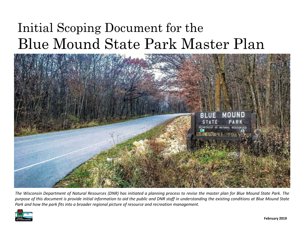 Blue Mound State Park Master Plan