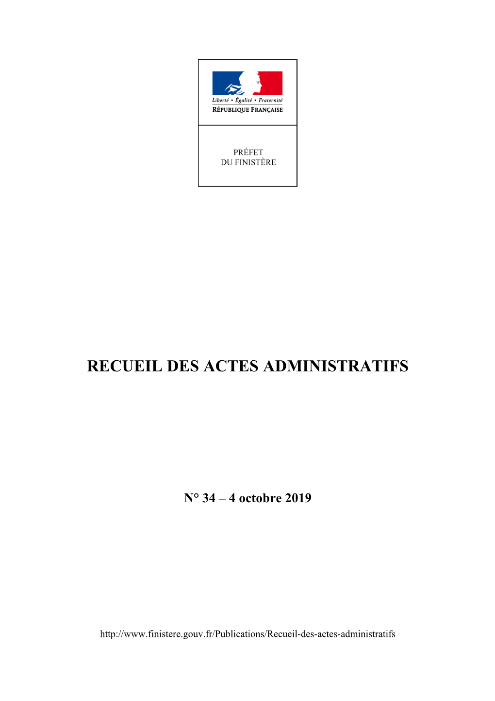 Recueil Des Actes Administratifs