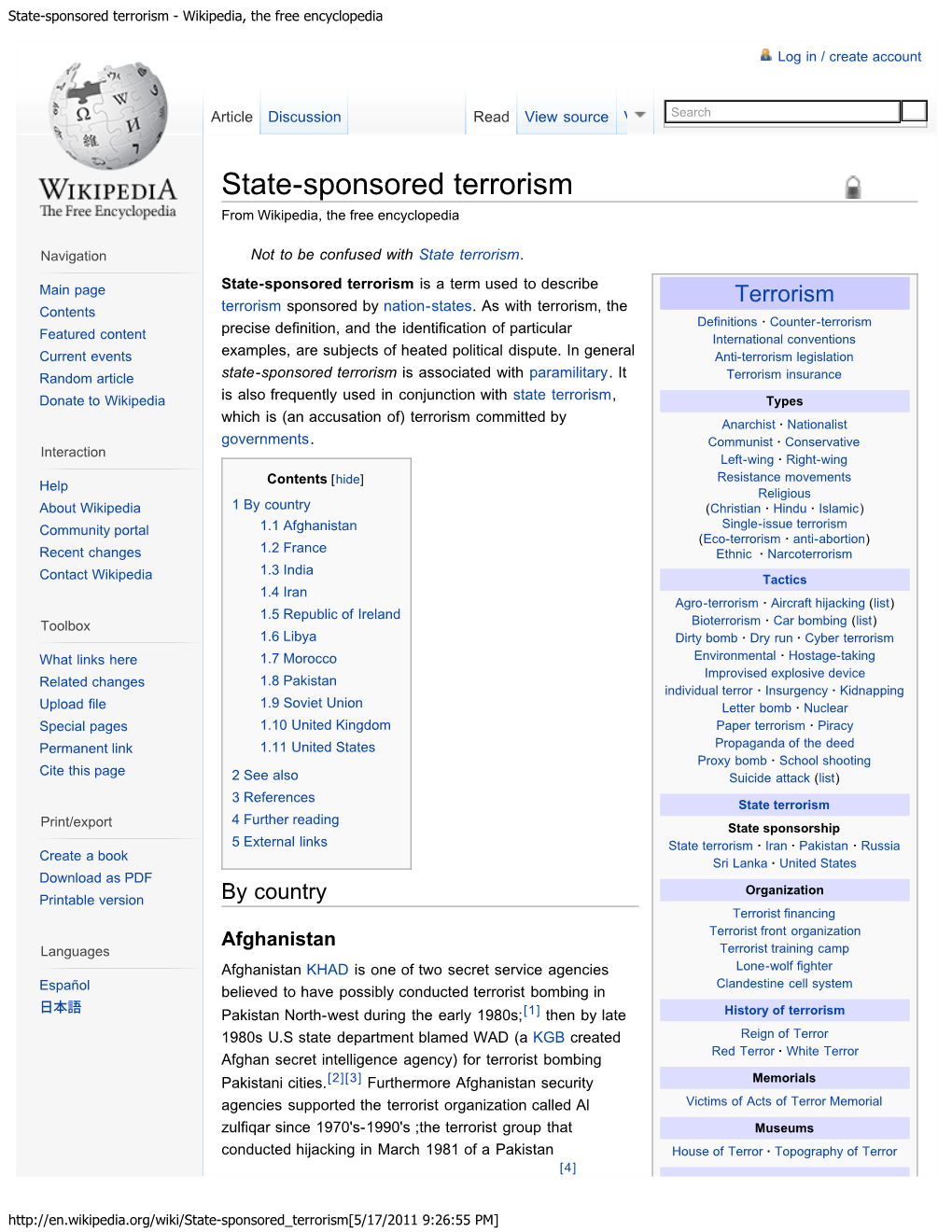 State-Sponsored Terrorism - Wikipedia, the Free Encyclopedia