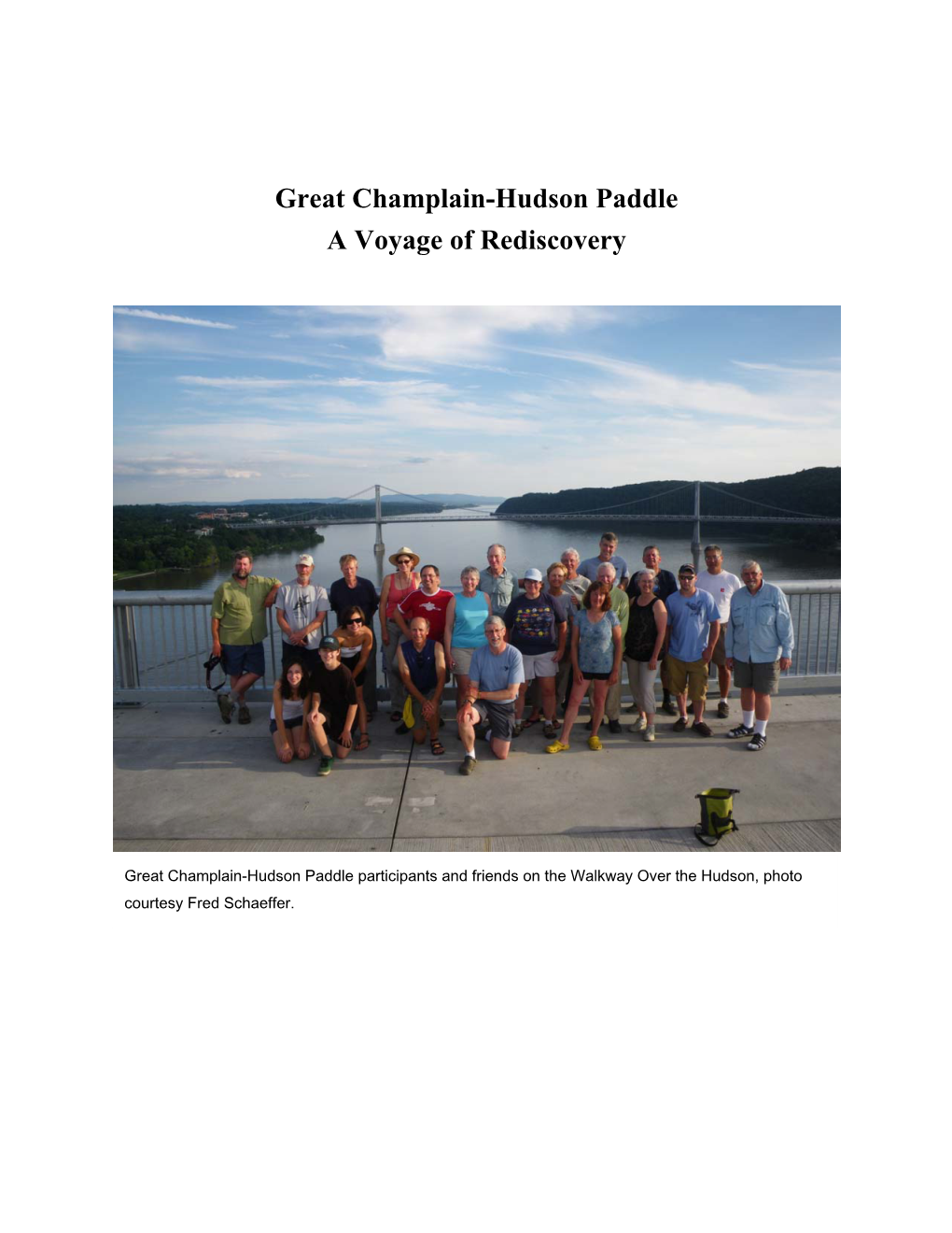 Great Champlain-Hudson Paddle a Voyage of Rediscovery by Scott