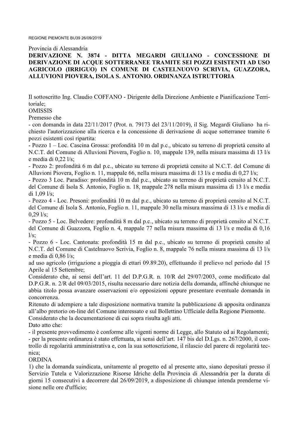 Aa Aa Provincia Di Alessandria 2019-09-18 69810 Pdf