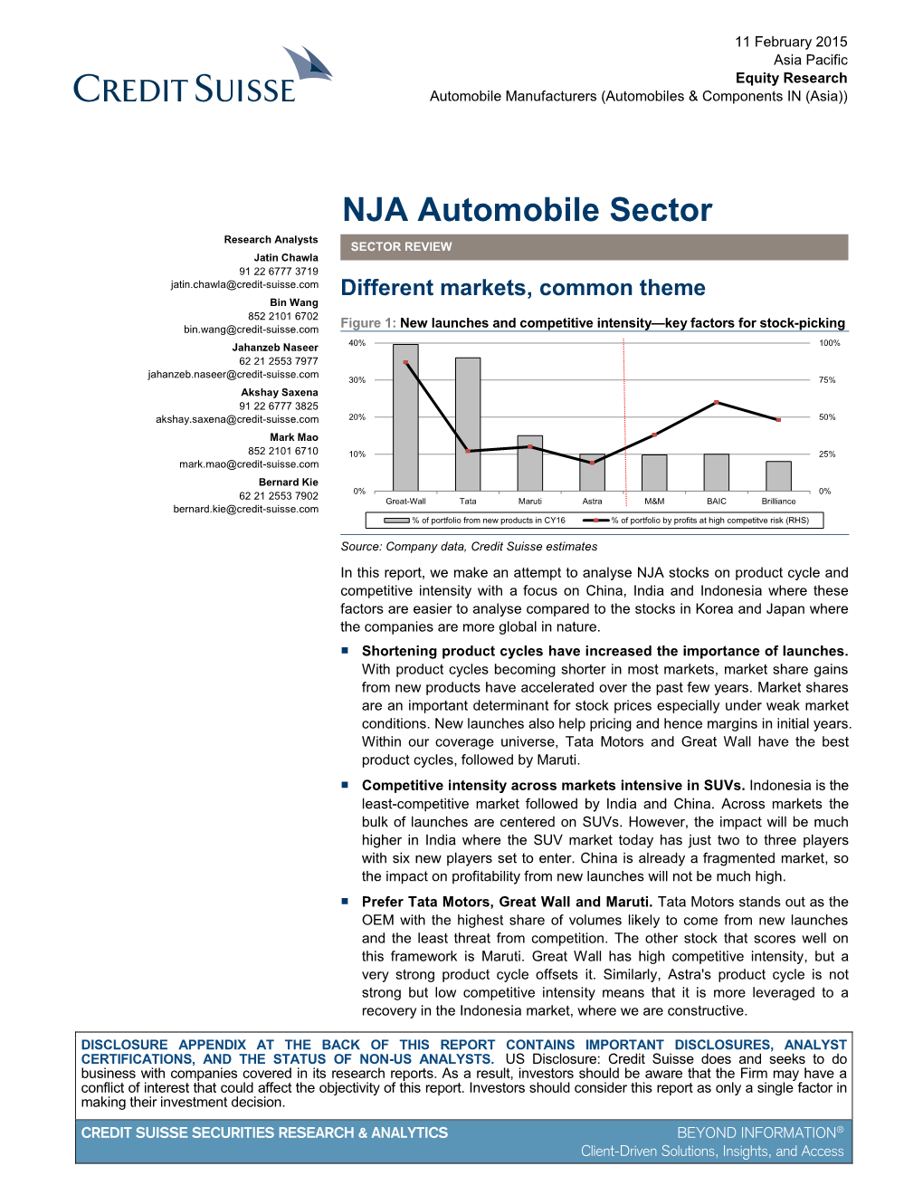 NJA Automobile Sector Research Analysts SECTOR REVIEW