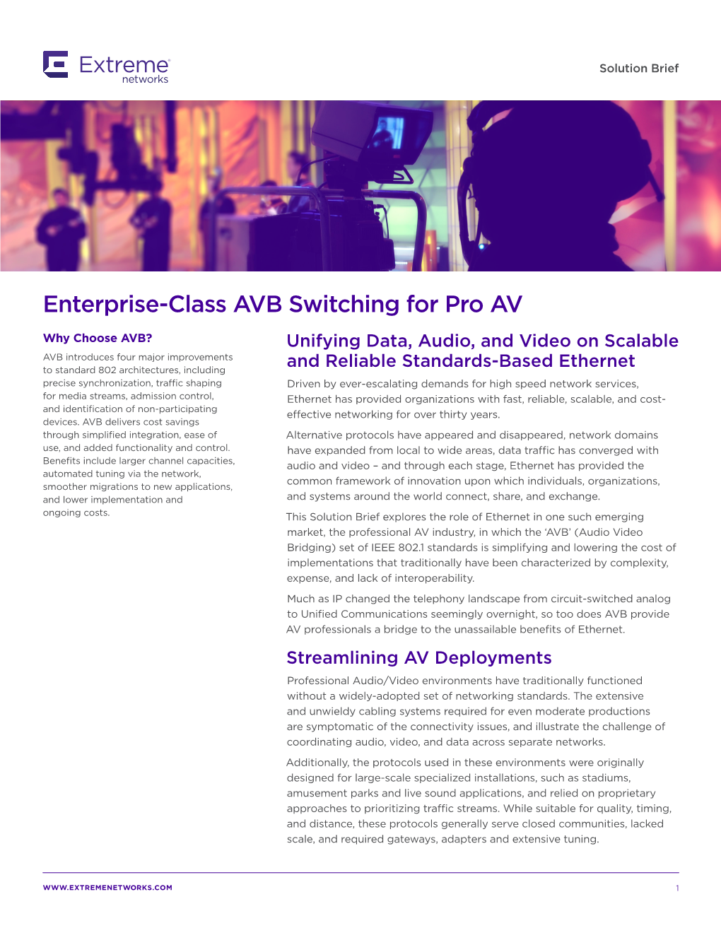 Enterprise-Class AVB Switching for Pro AV