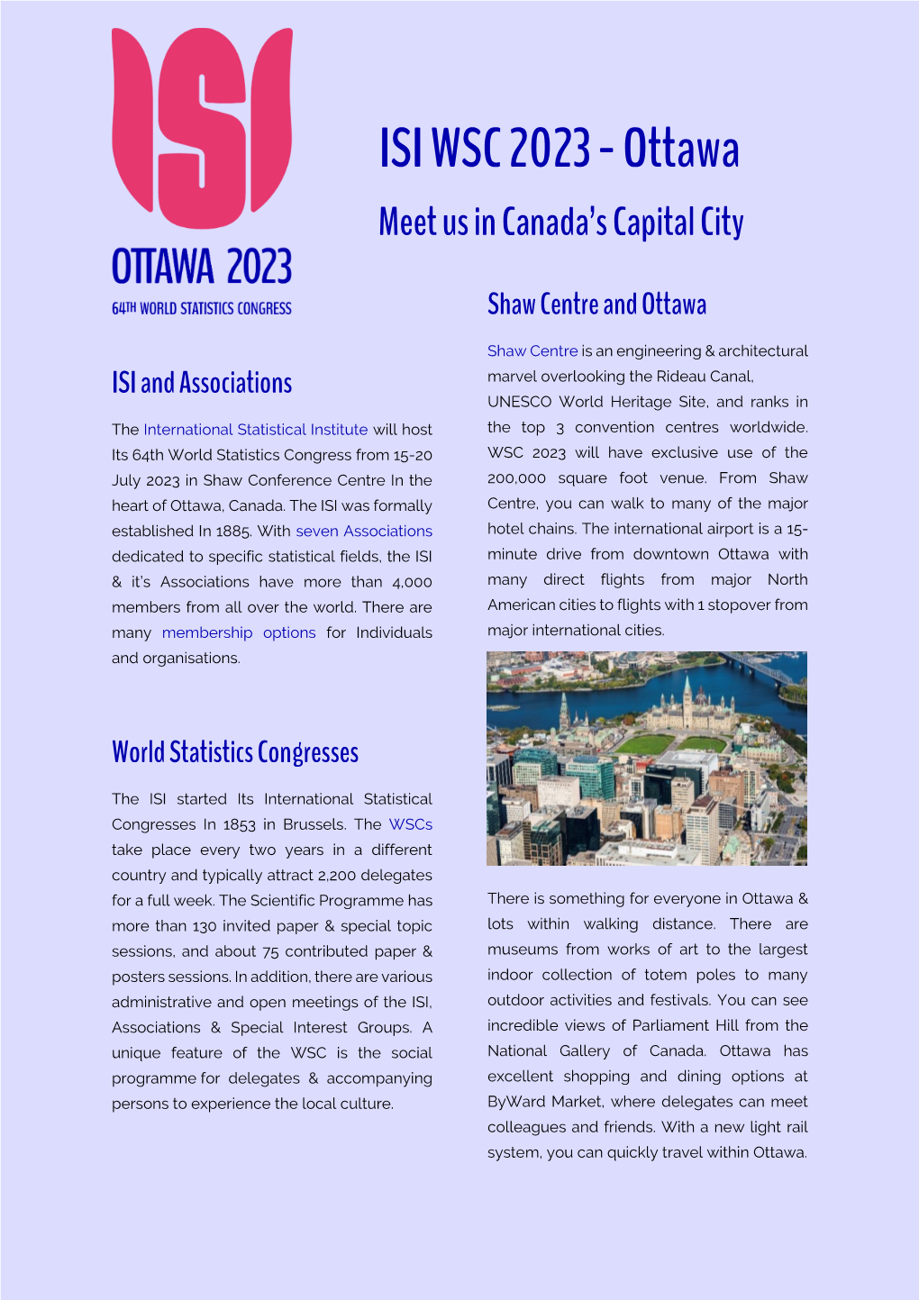 WSC 2023 - Ottawa Meet Us in Canada’S Capital City