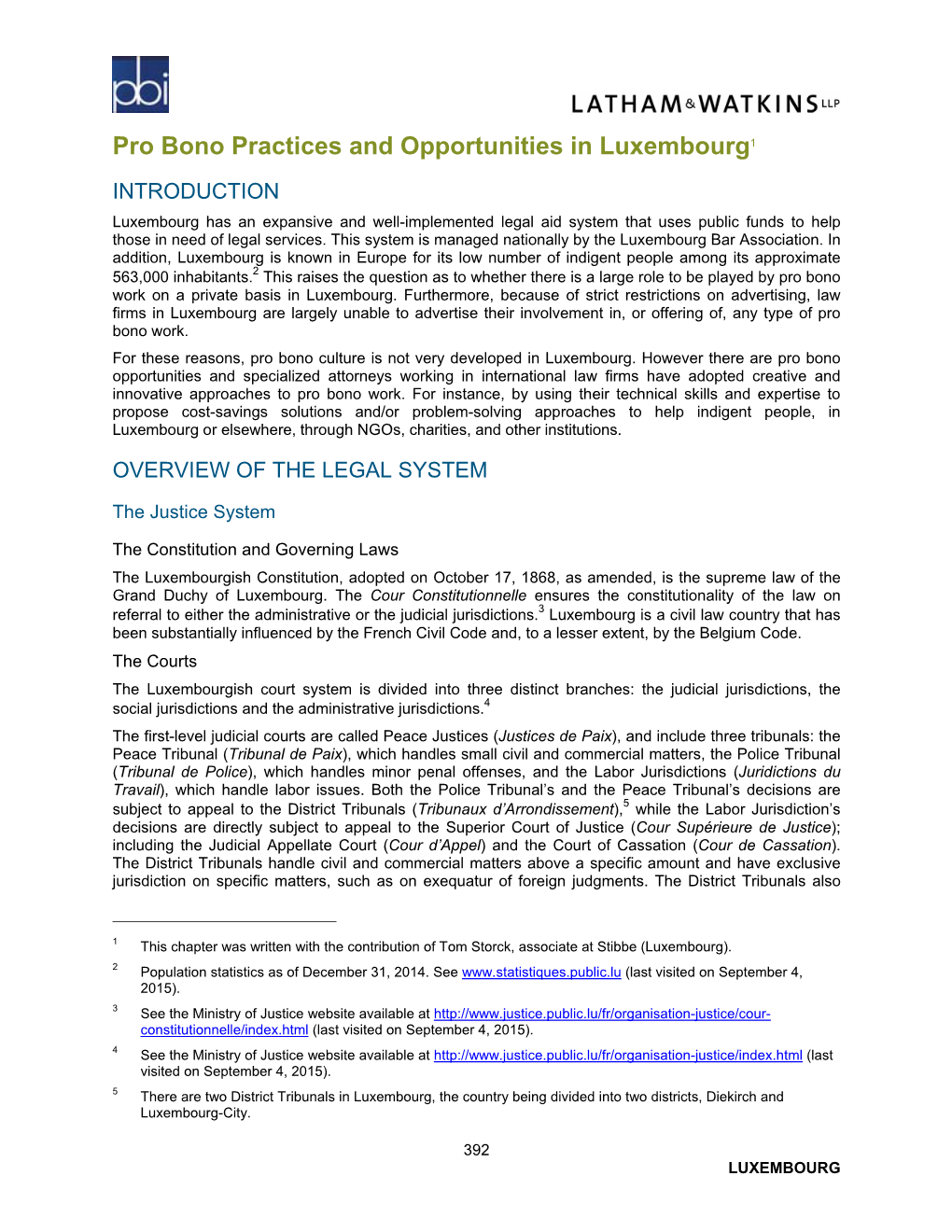 Pro Bono Practices and Opportunities in Luxembourg1