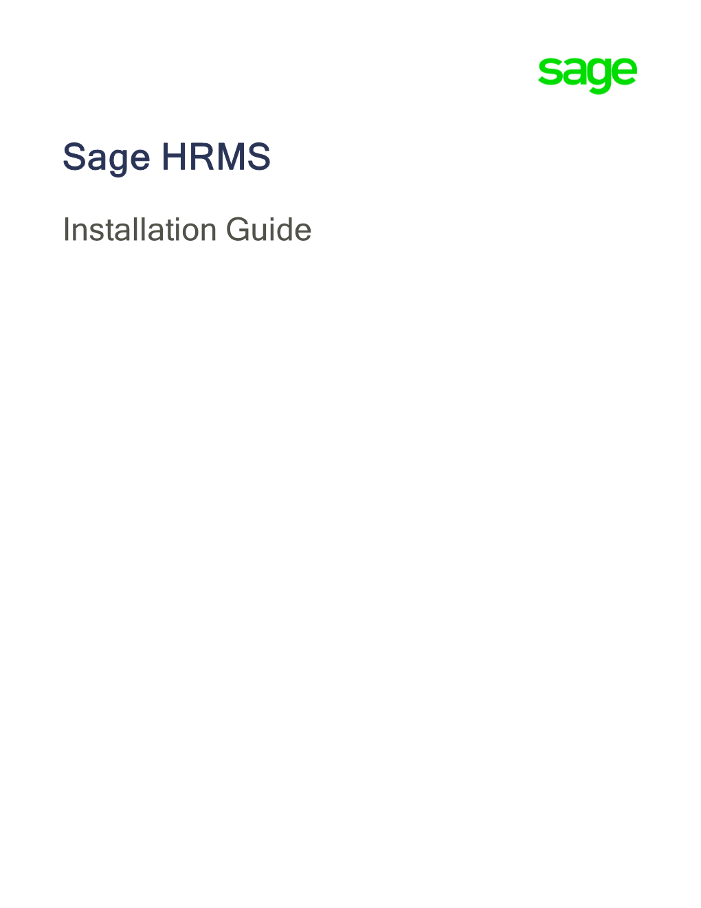 Sage HRMS Installation Guide Iii Contents