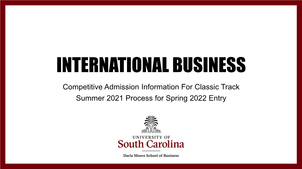 Competitive Admissions Presentation