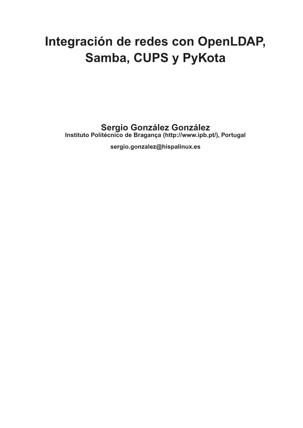 Integración De Redes Con Openldap, Samba, CUPS Y Pykota