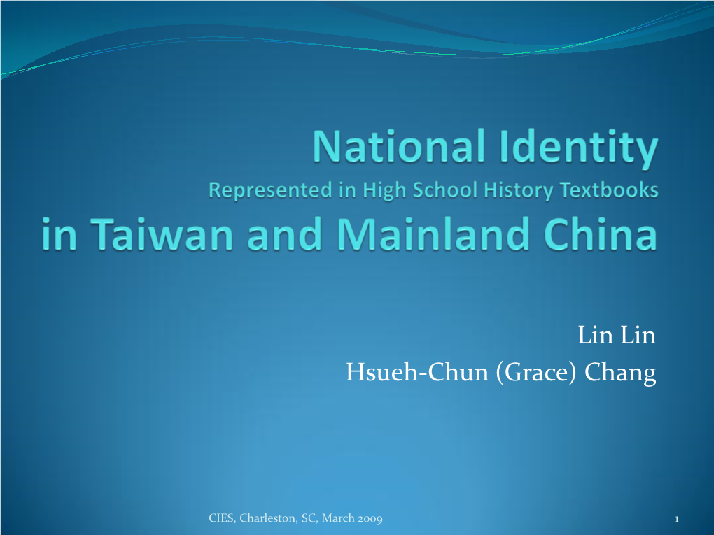 National Identity Represented in High School History Textbooks in Taiwan