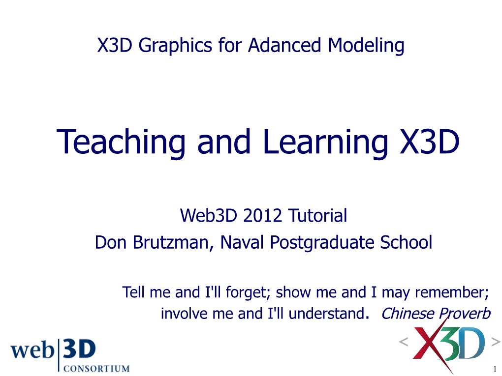 Teaching and Learning X3D