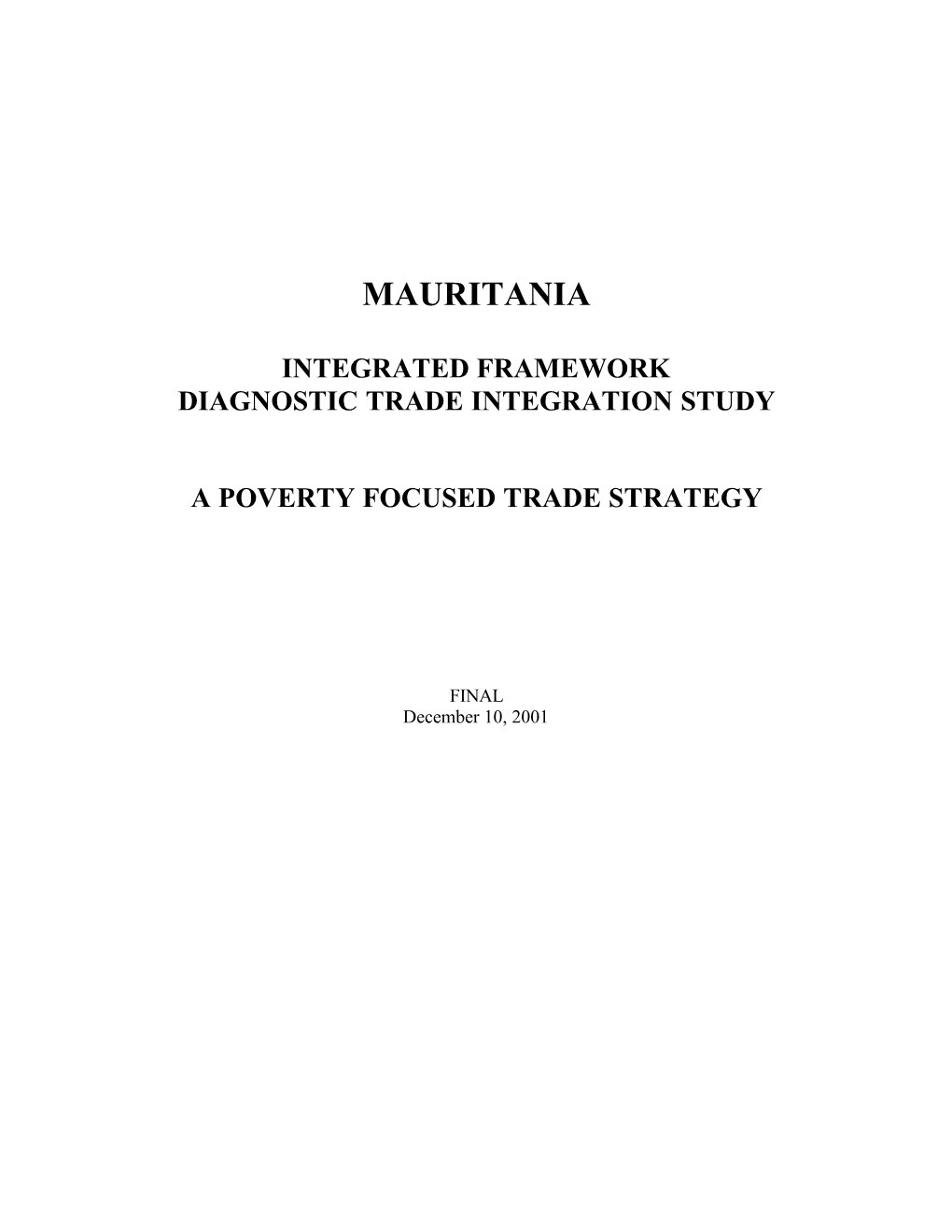 Mauritania Volume 1-E Dec 10