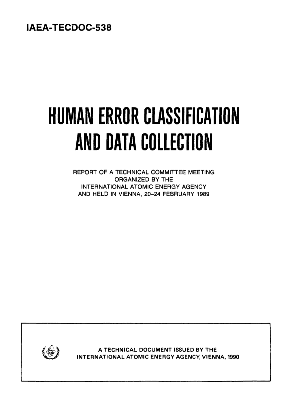 Human Error Classification and Data Collection