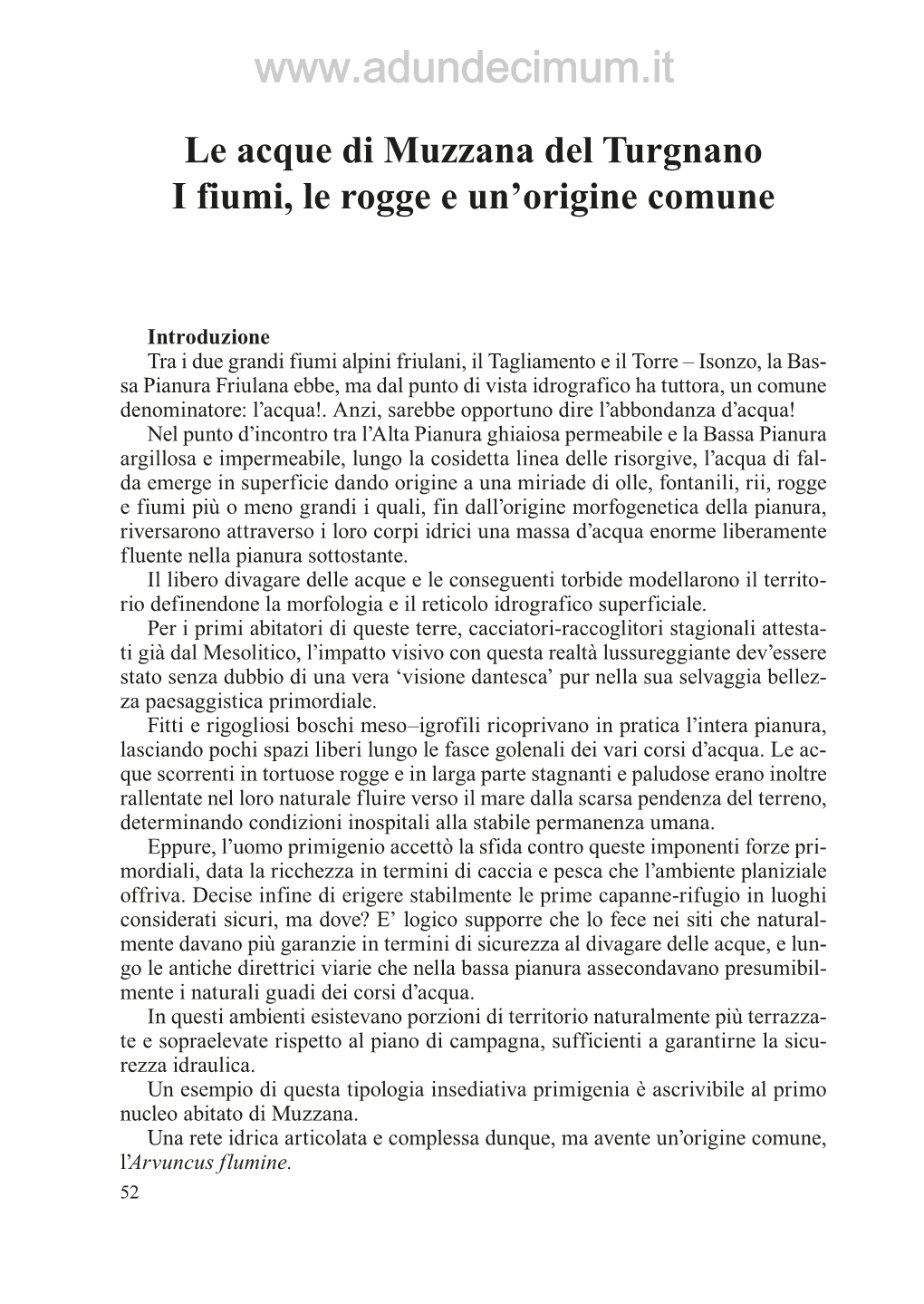 Le Acque Di Muzzana Del Turgnano I Fiumi, Le Rogge E Un’Origine Comune