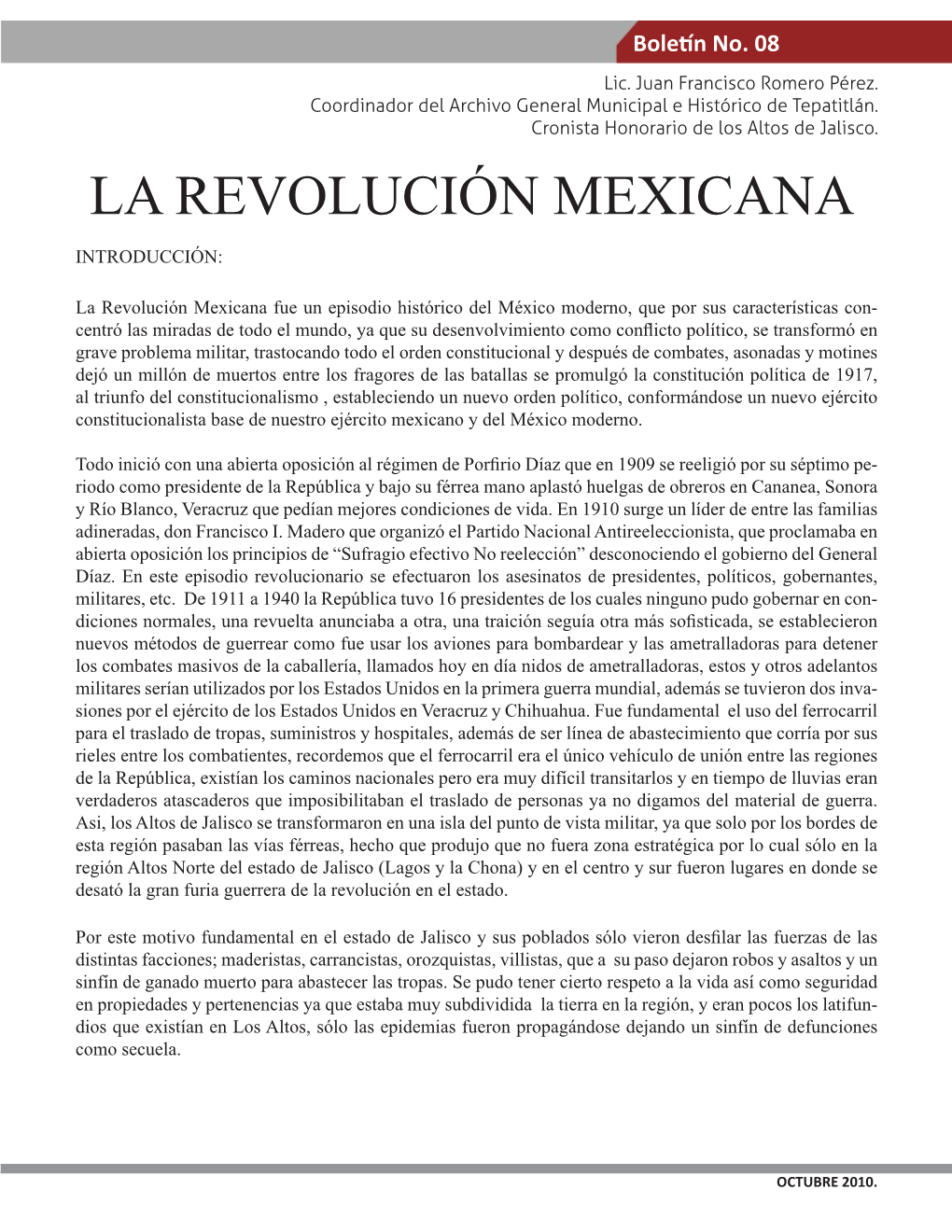 La Revolución Mexicana Introducción