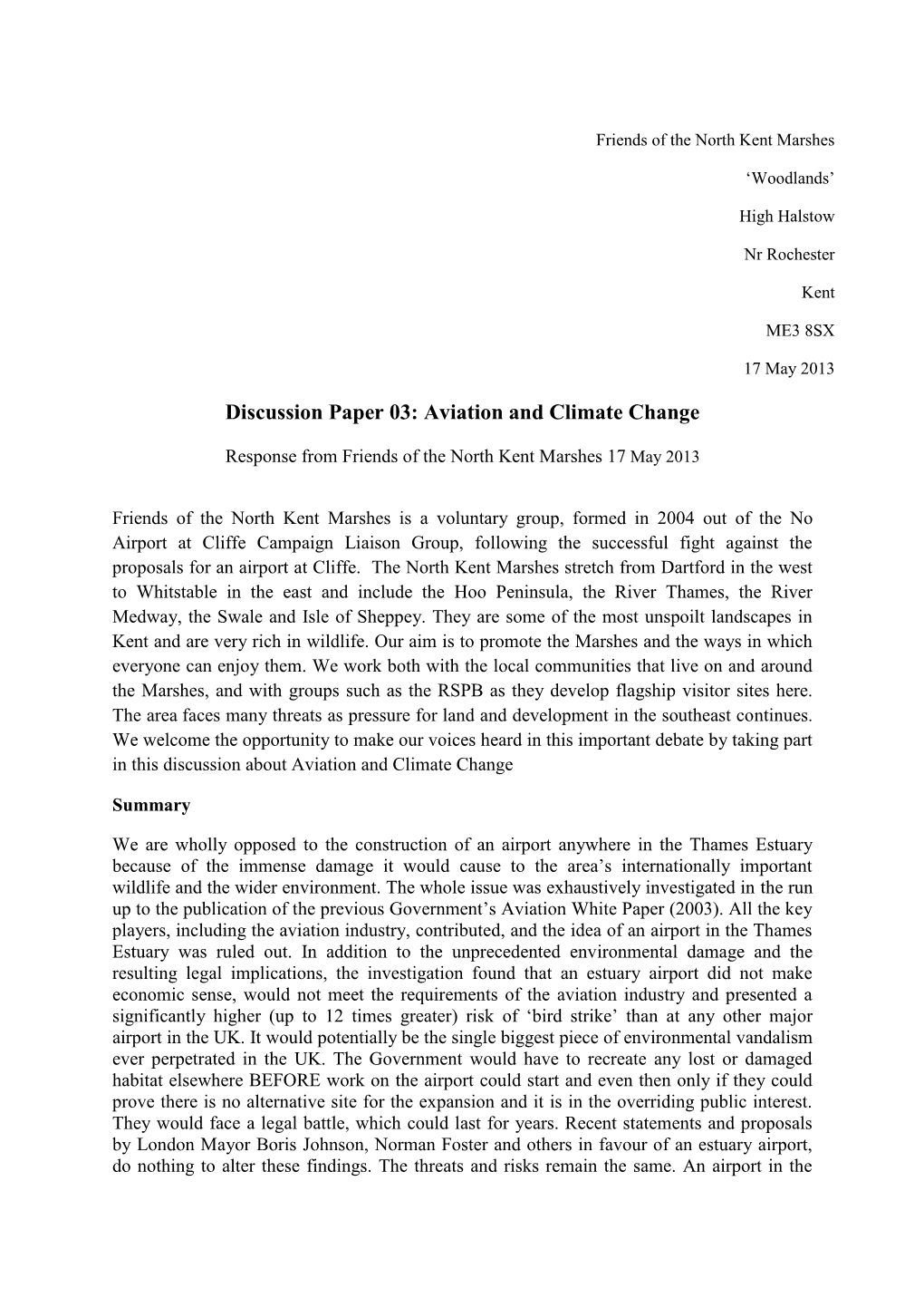 Aviation and Climate Change