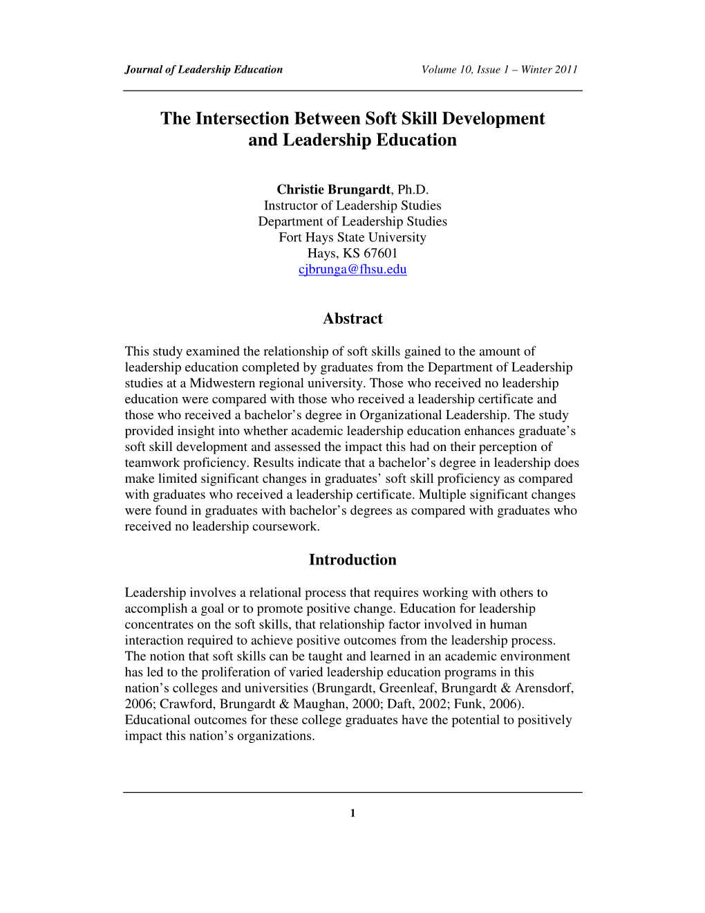 The Intersection Between Soft Skill Development and Leadership Education