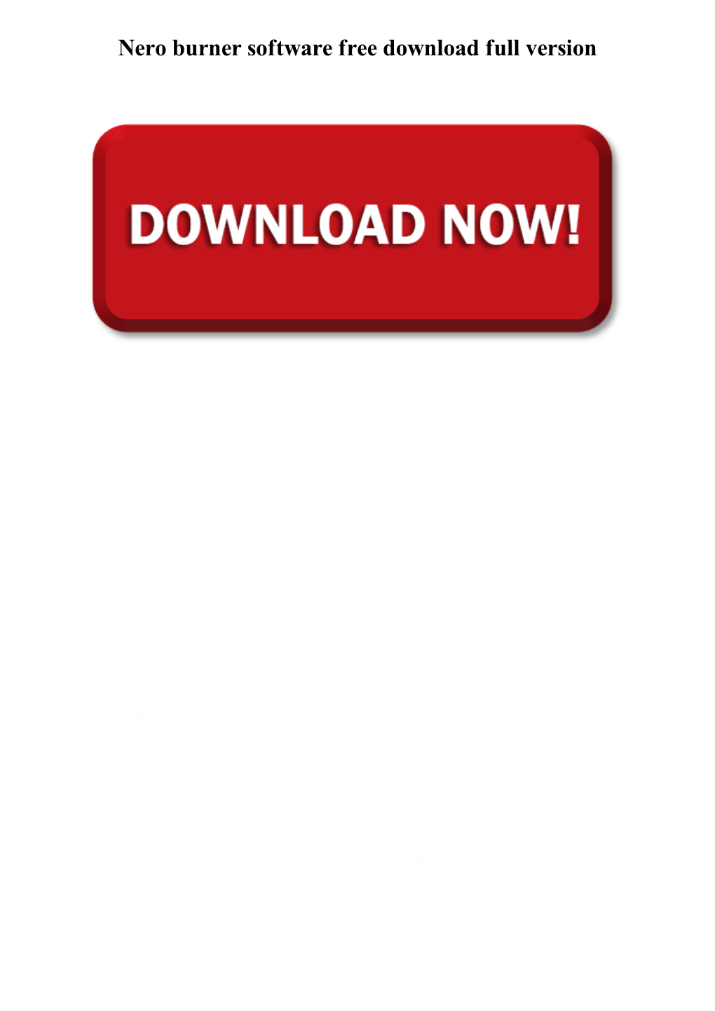 Nero Burner Software Free Download Full Version