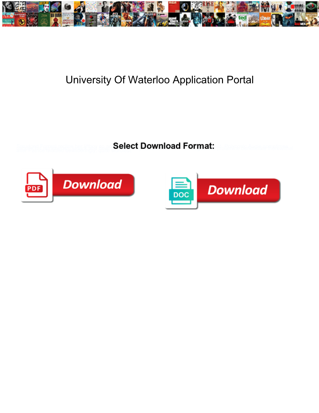 University of Waterloo Application Portal