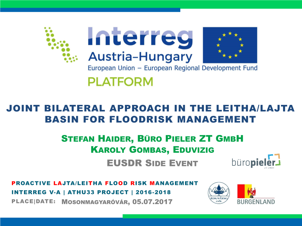 Joint Bilateral Approach in the Leitha/Lajta Basin for Floodrisk Management