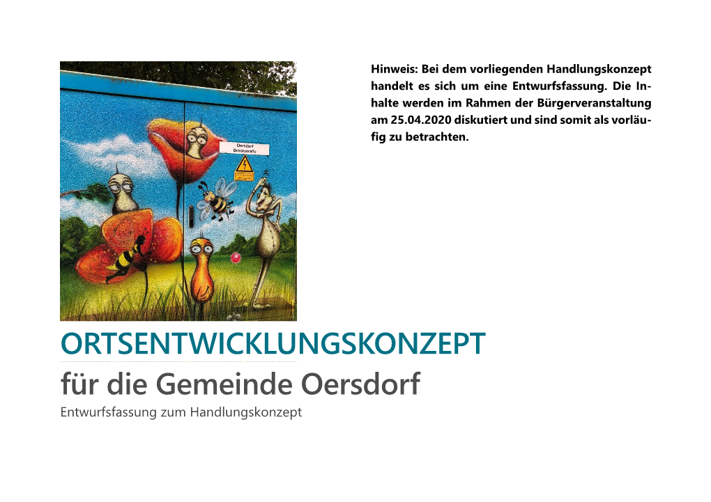 ORTSENTWICKLUNGSKONZEPT Für Die Gemeinde Oersdorf