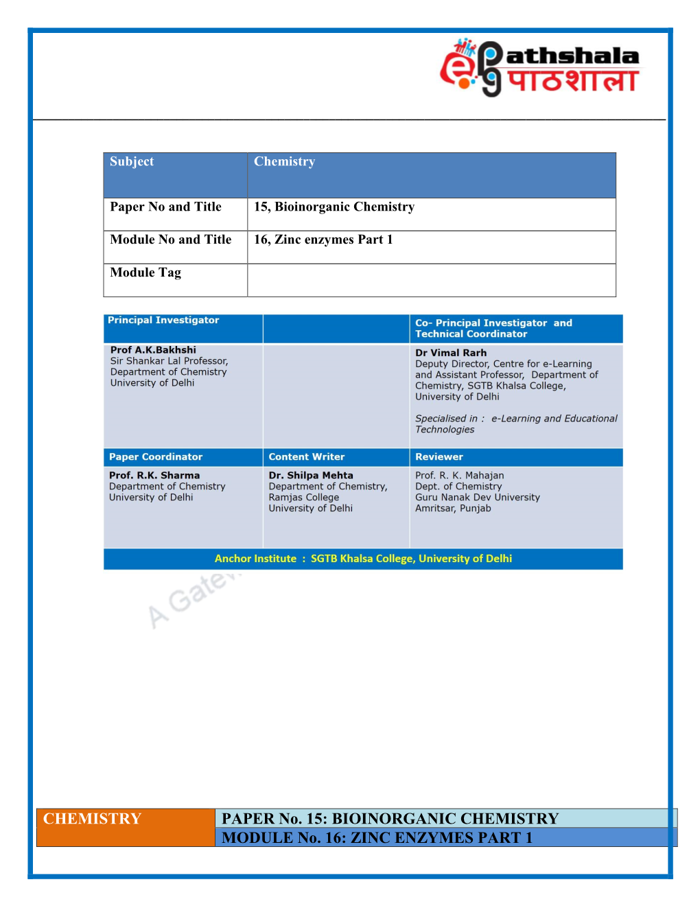 Bsc Chemistry