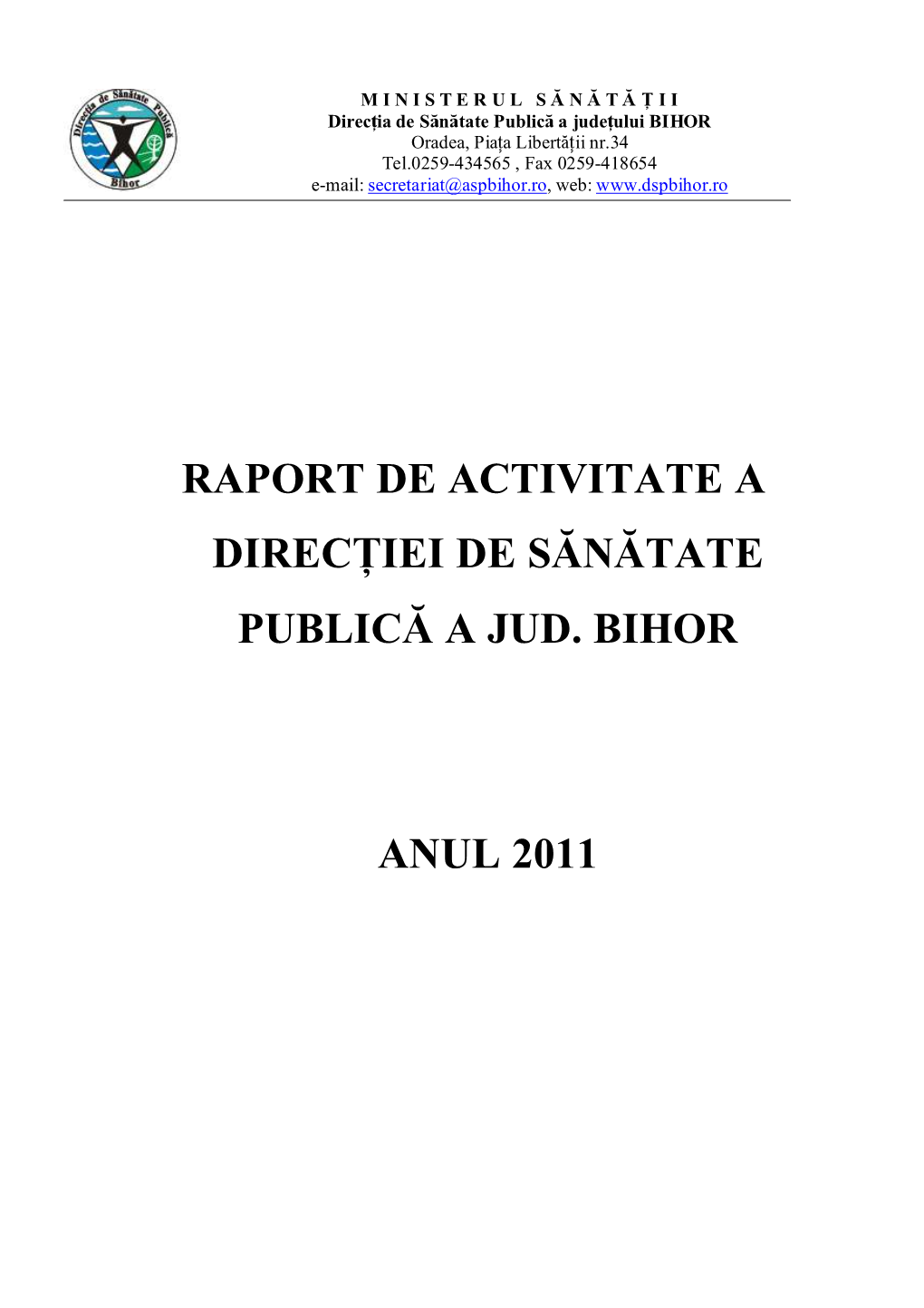 Raport Activitate DSP Bihor 2011.Pdf