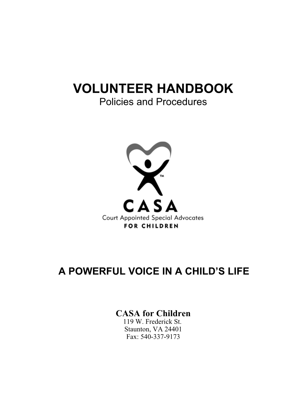 CASA Of Central Virginia: Program Specific Forms