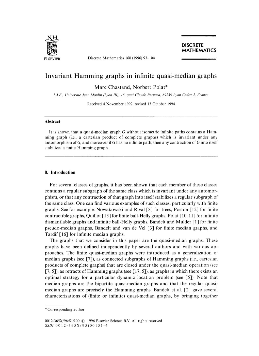 Invariant Hamming Graphs in Infinite Quasi-Median Graphs