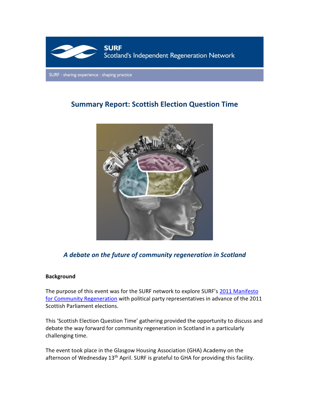 Summary Report: Scottish Election Question Time
