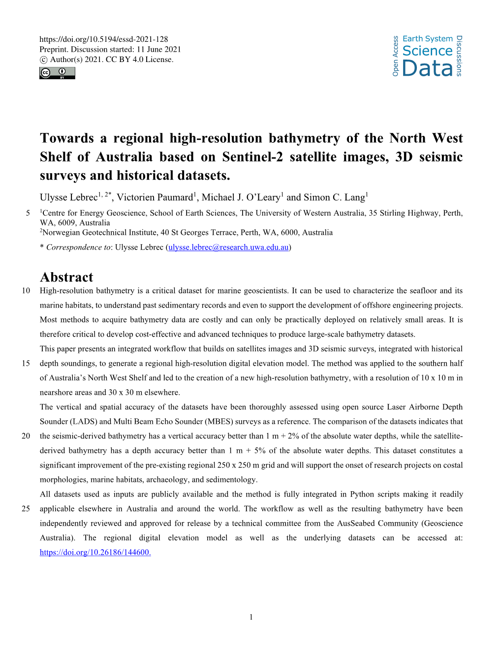 Towards a Regional High-Resolution Bathymetry of the North West Shelf of Australia Based on Sentinel-2 Satellite Images, 3D Seismic Surveys and Historical Datasets