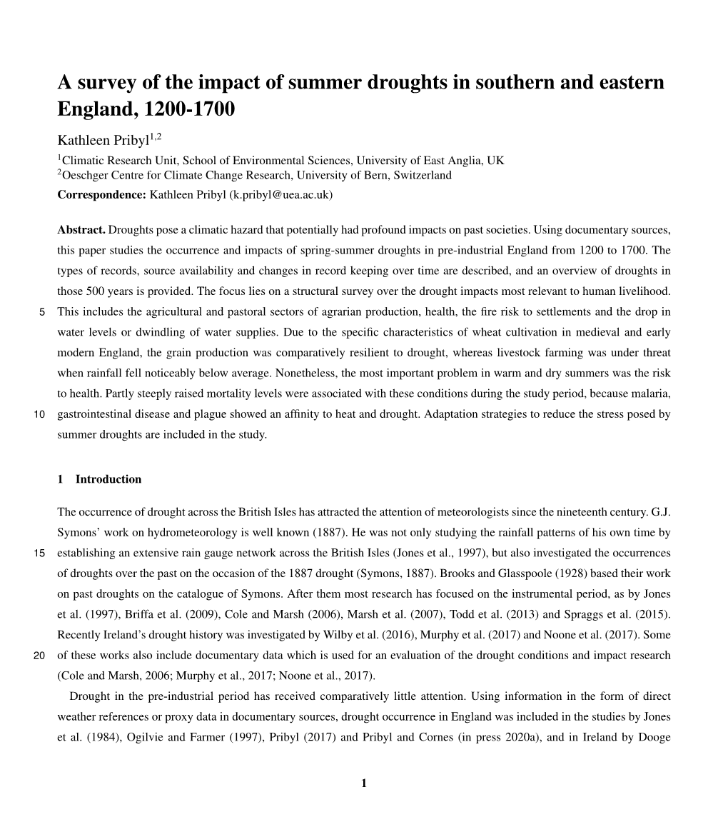 A Survey of the Impact of Summer Droughts in Southern and Eastern