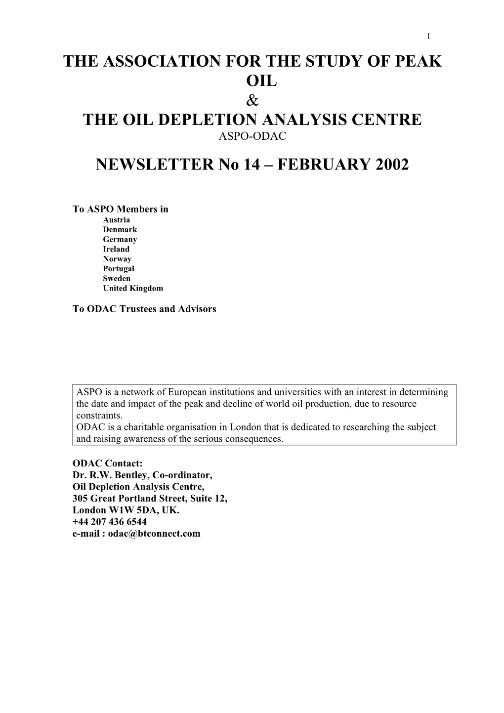 The Association for the Study of Peak Oil