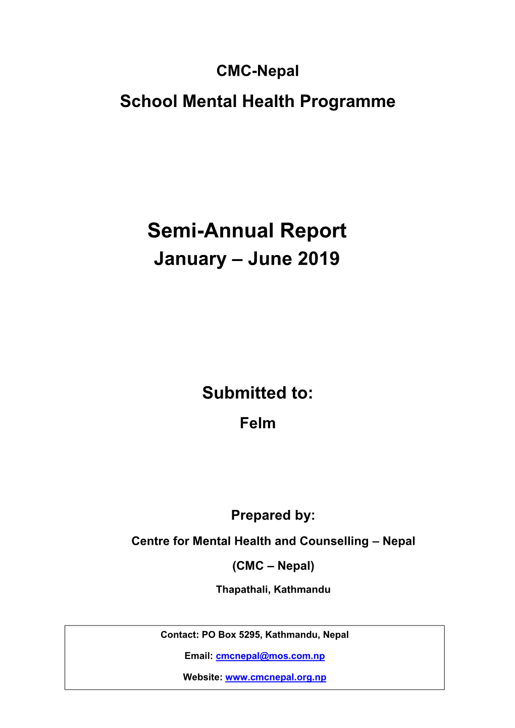 Semi-Annual Report January – June 2019