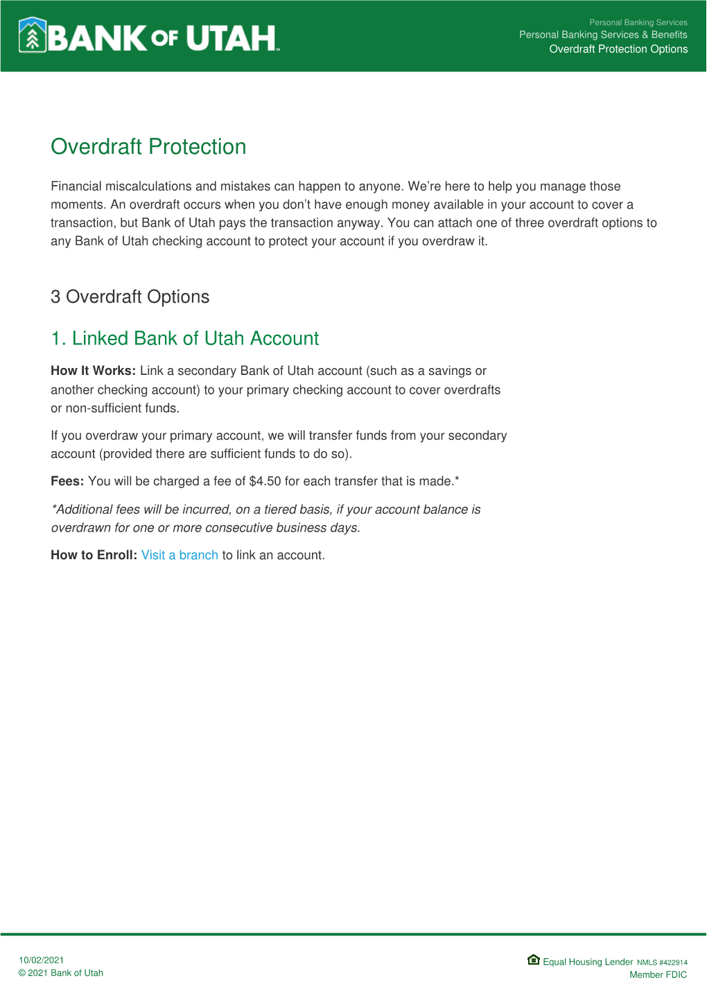 Overdraft Protection Options