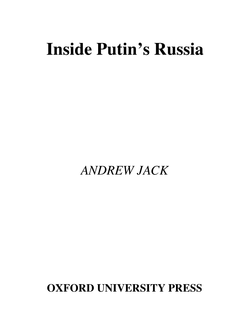 Inside Putin's Russia