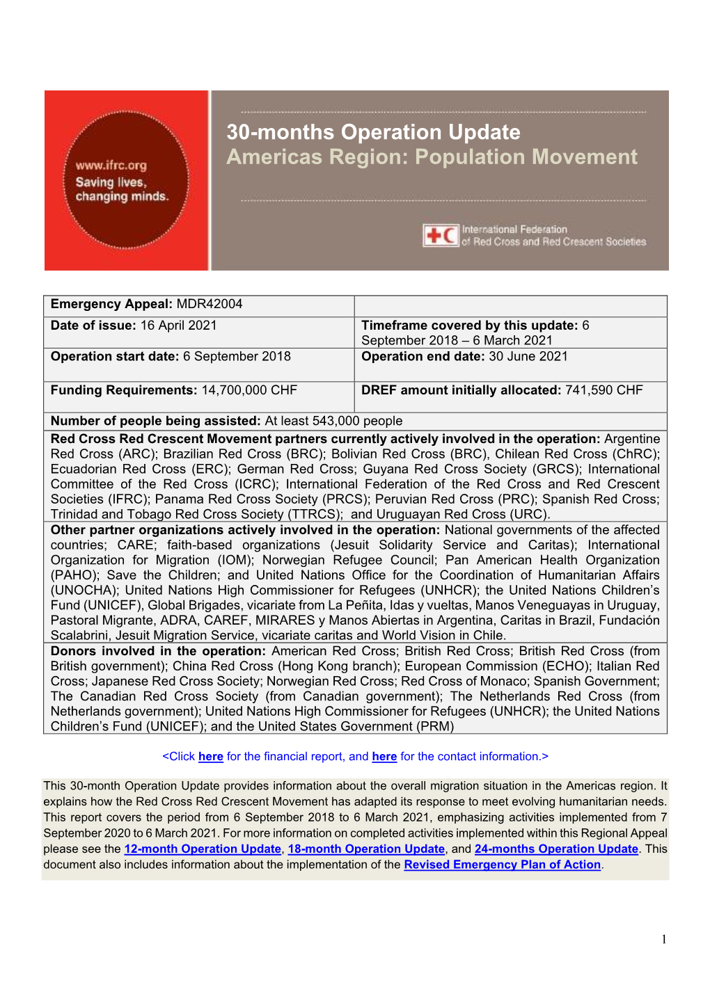 Americas Region: Population Movement